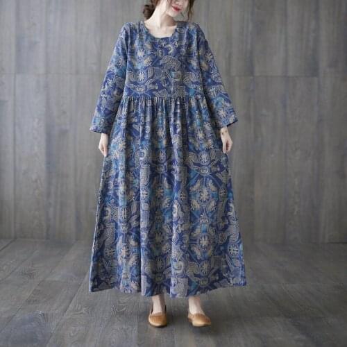 Vintage Dress 2021 New Arrival Long Sleeve Loose Autumn Dress Plus Size M-XXL Women Spring Casual Dress Lady OL Work Dress