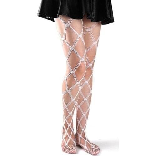 2 pairs Womens Long Sexy Fishnet Stockings Fish Net Pantyhose Mesh Nylon Tights Lingerie Skin Thigh High Stocking Hosiery