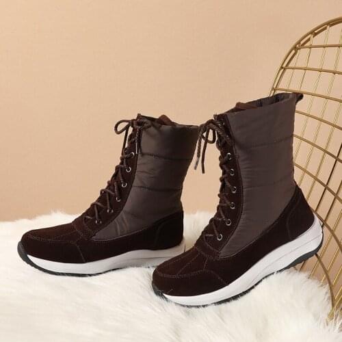 New arrival winter warm women snow boots natural Genuine leather snow boots waterproof leisure Sports boots -30 degrees shoes