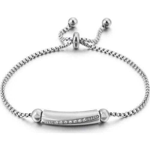 Creative fashion CZ Stones long bracelet zircon geometric bracelet female adjustable ladies jewelry