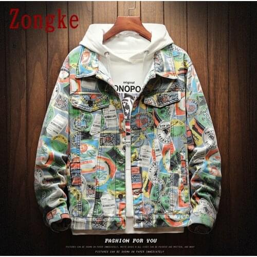Zongke Denim Mens Jacket Coat Streetwear Denim Jacket Men Clothing Korean Style Mens Jackets M-5XL 2021 New Arrival