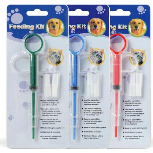 1pcs Pet Dog Cat Medicine Feeder Push Type Reusable Pet Tablet Pills Feeder Dispenser Medicine Feeding Water Syringe