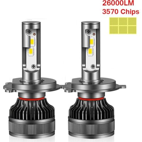 2Pcs Canbus 26000LM H7 LED Bulbs H4 LED Headlight H11 HB4 9006 HB3 9005 Auto Moto Fog Lamp High Power CSP Turbo 12V 24V