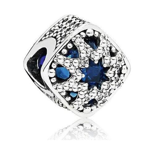 5PCS Fit Original Charms Bracelets Wholesale Metal Blue Enamel Loose Geometric Beads DIY Women Jewelry Making Berloques