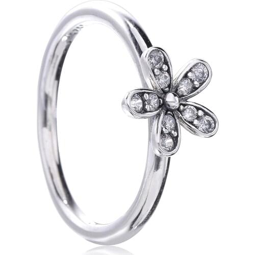 Ajax Original Designs 100% 925 Sterling Silver Dazzling Flower Ring Clear Wedding Jewelry