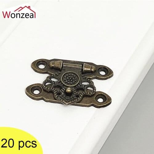 Decor Jewelry Chest Box Suitcase Case Leather Bag Lock Toggle Antique Brass Golden Silvery Hasp Latch With Screws 36x25mm