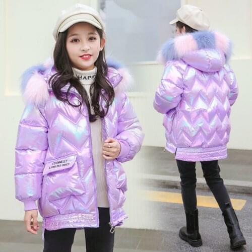 New Girls Warm Winter Coat Artificial Fur Fashion Kids Hooded Jacket Coat for Girl Outerwear Girls Clothes 3 4 5 6 7 10 12 Years