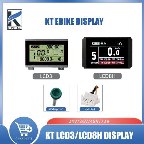 KT Ebike Display 24V36V48V72V LCD3 Colorful LCD8H Electric Bike LCD Display With USB Function For Electric Bicycle Kit