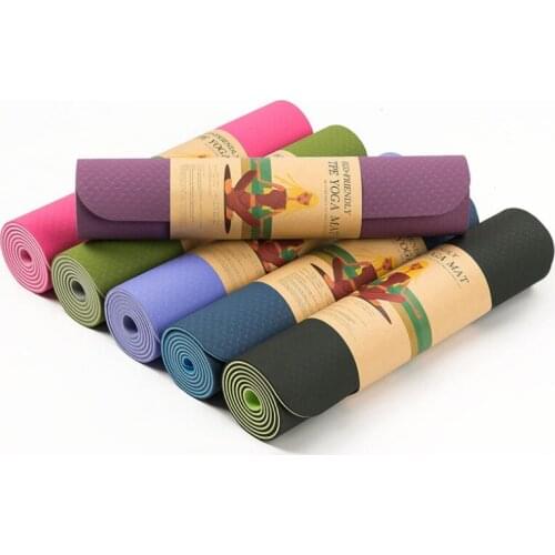 Bi-color TPE Non-slip Yoga Mats 6MM Exercise Pad Tasteless Pilates Mat Gym Exercise Sport Mats Pads Double-sided Availability