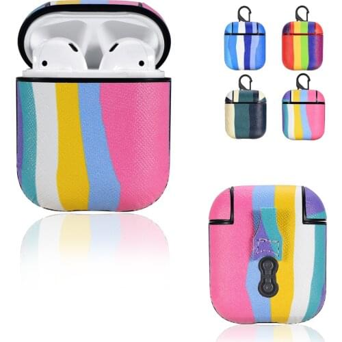 PU Leather Bluetooth Earphone Case For Apple AirPods 1 2 Anti-dust Headphone Cases For Airpods Protective Cover