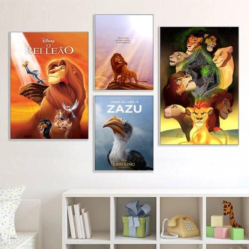 Disney Animation Lion King Canvas Painting Simba Posters and Prints Cuadros Wall Art Picture for Home Childrens Room Wall Decor