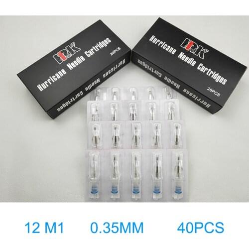 Wholesale Cartridge Needles 12M1 40pcs Disposable Sterilized Tattoo Needles Cartridge For Tattoo Machine Free Shipping HRK