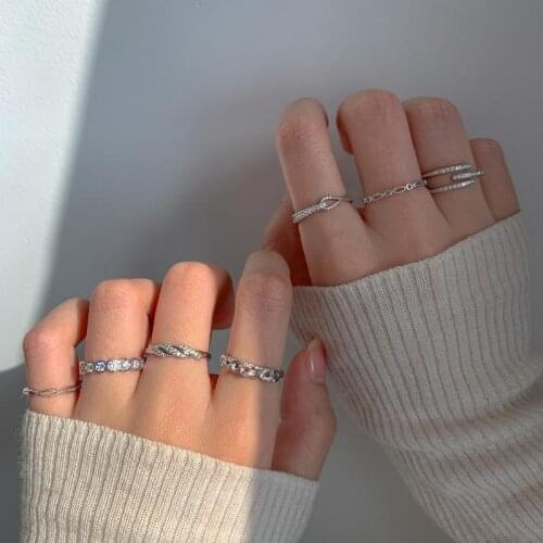 S925 Sterling Silver Rings for Women Exquisite Crystal Fashion Ring Light Luxury Personality Ring Jewelry Wholesale