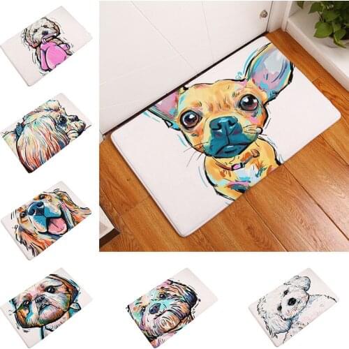 Cartoon Dog Design Floor Mat Entrance Doormat Floor Rug Anti-slip Door Mat Bathroom Kitchen Mat Kitchen Carpet Home Deco 40x60c