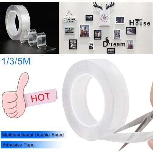 Multifunctional Double Sided Adhesive Nano Tape Traceless Reusable Washable Removable Transparent Tapes Gel Grip Sticker