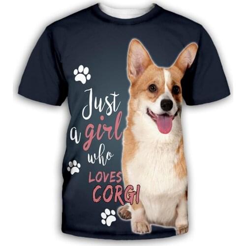 CLOOCL Love Corgi Letter Men T-shirts Animals Series Men Clothing Pets Paw 3D Printed Tops Unisex Casual Harajuku Streetwear