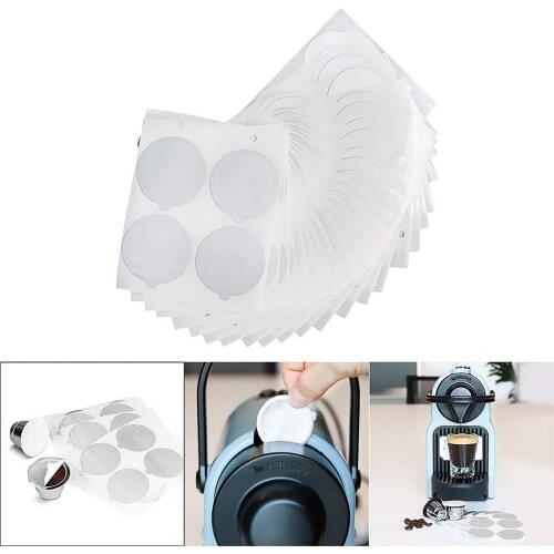 Stainless Steel Capsule Coffee Cup Cap Set Reusable Capsule Spoon Brush Seal Pod Sticker Lids Assorted Kit