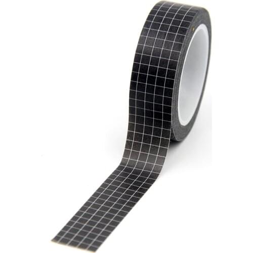 New Arrival 1PC 15MM*10M Light White Stripes Black Washi Tape Sticky Adhesive Tape Scrapbooking Album DIY Decorative Tape