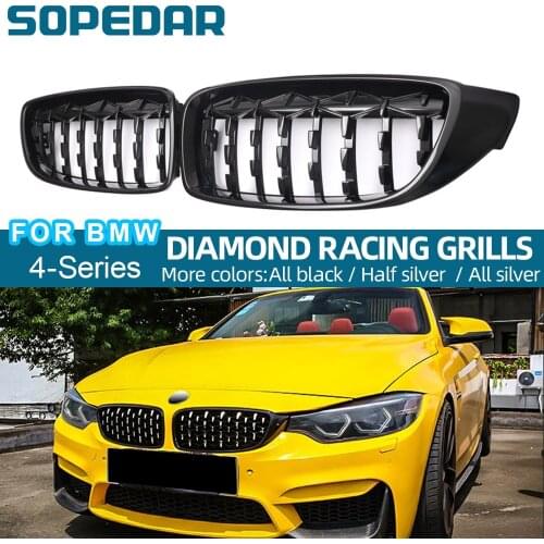 SOPEDAR Front Hood Kidney Sport Grills Grille For BMW 4 Series F32 F36 2012-2016 Bumper Diamond Racing Grill Car Accessories
