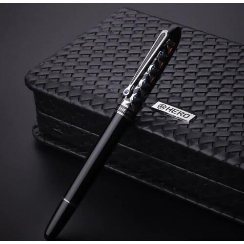 Hero Fountain Pens 10K Gold Tip Crystal Pens Office Business Writing Supplies Iraurita Nib with Gift Box Smooth Writing Pen 1110