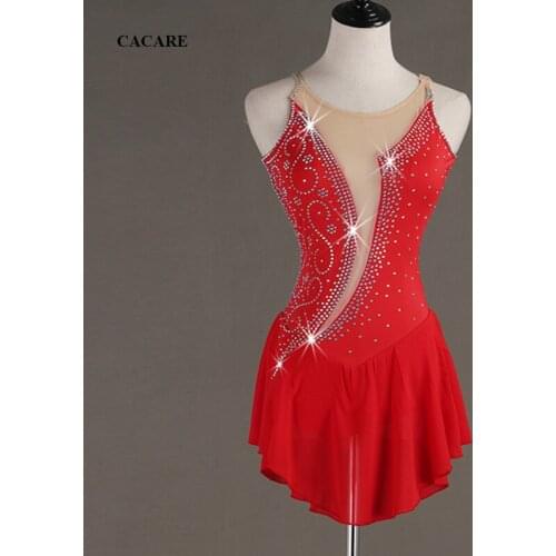 Figure Skating Dress Latin Dance Dress Women Customize Latina Salsa Standard Dance Dresses Dance Leotard D0599 Rhinestones