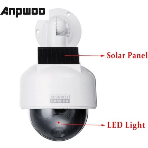 ANPWOO Fake Camera Solar Power Outdoor Simulation Dummy Camera Waterproof Security CCTV Surveillance Bullet