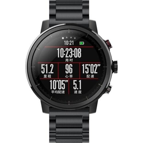 22mm Metal Stainless Strap for Xiaomi Huami Amazfit Stratos 2 Replace Bracelet Band Accessories for Amazfit Pace Stratos 2