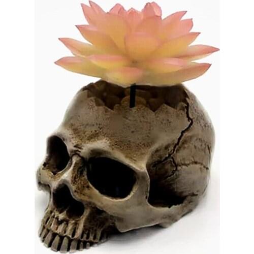 Silicone mold 3d skull plant vase handmade resin concrete ashtray mold home interior decoration tools