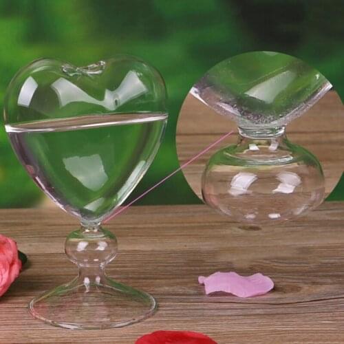 Heart Shape Glass Flower Pot Desktop Standing Vase Planter Container Home Decoration Wedding Party Decor