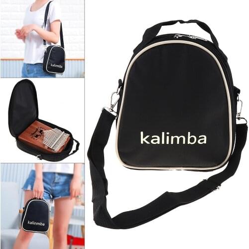 17 / 15 / 10 Key Black Universal Kalimba Storage Bag Thumb Piano Mbira Soft Case Oxford Cloth Inside Cotton Shoulder Bag