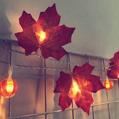 Led Pumpkin Maple Leaf String Lights for Thanksgiving Christmas Garden Party Room Ins Decorative Lights Outdoor Led Light