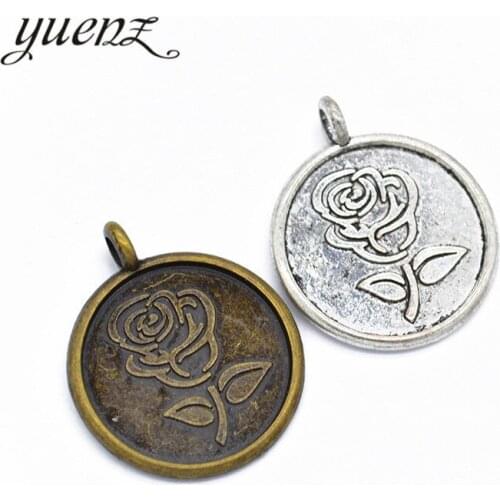 YuenZ 5pcs Antique silver color Metal Rose Charms Retro DIY Fashion Handmade Pendant Charms for Jewerly Making 30*25mm Q1119