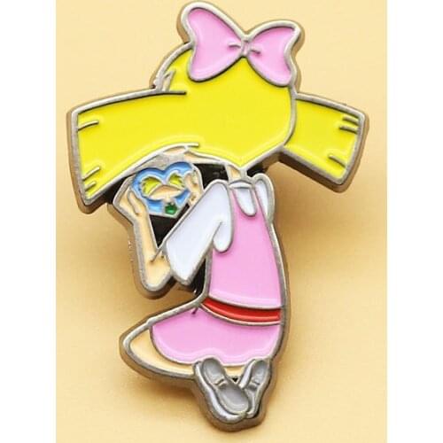 XM-funny Arnold brooch cute animation cartoon metal badge student backpack shirt collar pin buckle accessories