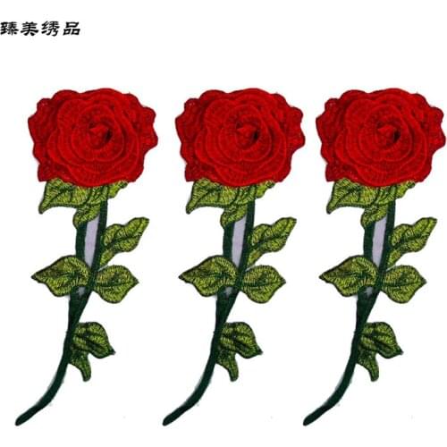 10pcs/lot Large 3D Lace Rose Flower Embroidery Patches for Women Dress Shirt Clothes Garment Accessories