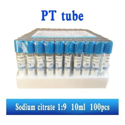100pcs PT tube disposable Sodium citrate 1：9 10ml