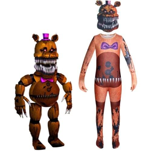 2020 Phantom Freddie Cosplay Halloween Costume for Kids Anime Cos Boys Girls Horror Bodysuit with Mask Funny Party Clothing