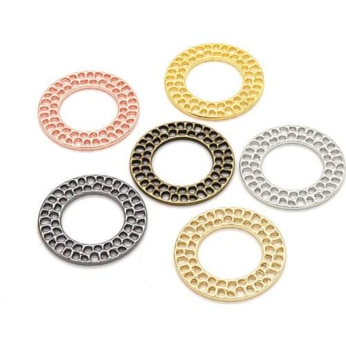 4/3pcs 30/50mm Charms Wreath Big Round Circle Pendants Alloy Hollow Ring DIY Jewelry Making Accessories