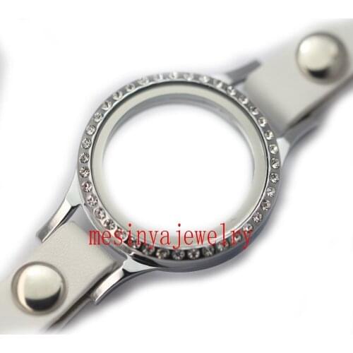 6pcs 30mm crystal magnet Floating charm memory living glass locket white wrap bracelet ,charms not included