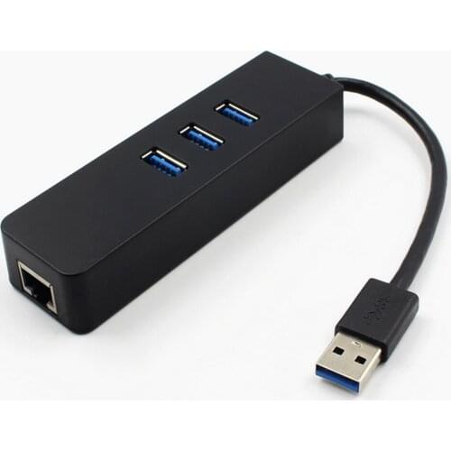 USB Gigabit Ethernet Adapter 3 Ports USB 3.0 HUB USB to Rj45 Lan Network Card for Macbook Mac Desktop + Micro USB Charger Cable