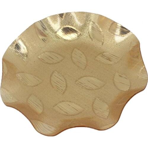 Acrylic Fruit Tray Leaf Pattern Well-designed Golden Color Jewelry Trinket Dish For Fruit Creative Design Brown Storage Tray