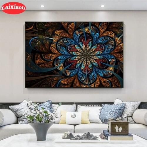 Diamond Painting Abstract colorful landscape, flowers Full Drill Square DIY Diamond Embroidery Cross Stitch Mosaic Home Decor