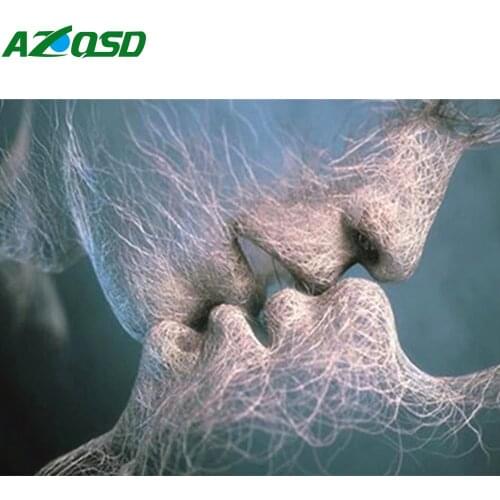 AZQSD 5D Diamond Embroidery Couple Love Mosaic Rhinestones Diamond Painting Portrait Cross Stitch Handmade Home Decoration Gift