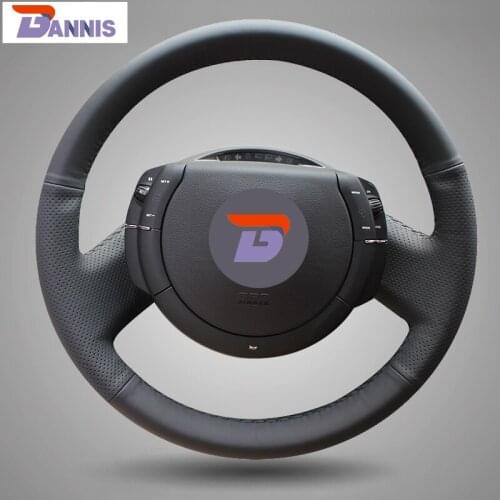 BANNIS Black Artificial Leather DIY Hand-stitched Steering Wheel Cover for Citroen Triumph Old C4 C-quatre