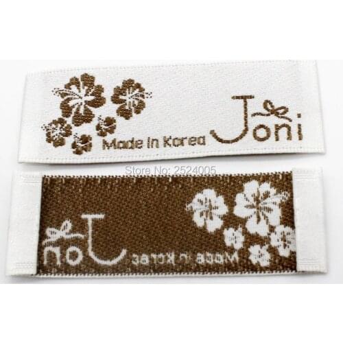 Free shipping clothing embroidered satin label/tag/garment collar damask label with cut/clothing woven tags 1000 pcs a lot