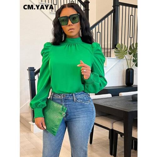 Блузки с воротником стойка CM.YAYA China At AliExpress