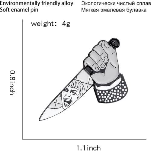 Bad Man Enamel Pins Killer Badge Chainsaw Dagger Knife Ruthless Man Brooch Collection Cartoon Cool Badge Gift Pin Wholesale