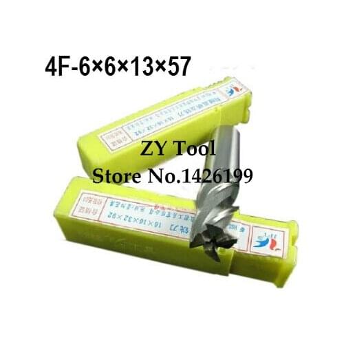 High Quality 5pcs End Mill 6mm four 4 Flute HSS & Aluminium End Mill Cutter CNC Bit, Milling tools,6*6*13*57mm