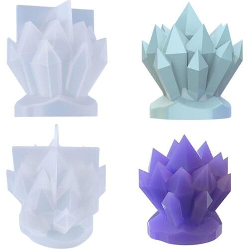 Crystal Cluster Silicone Candle Mold DIY Handmade Aromatherapy Candle Plaster Car Decoration Desktop Decoration Handicraft Mold
