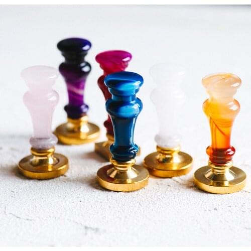 Classic Agate Crystal Wax Seal Stamp Handle Lacquer Seal Handle Jade Wax Seal Exquisite Small Handle