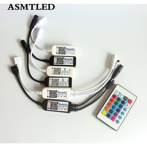 DC 5V 12V 24V Bluetooth Controller With 24Key IR Remote Mini Music BL Dimmer For 2835 3014 3528 5050 RGB RGBW LED Strip light